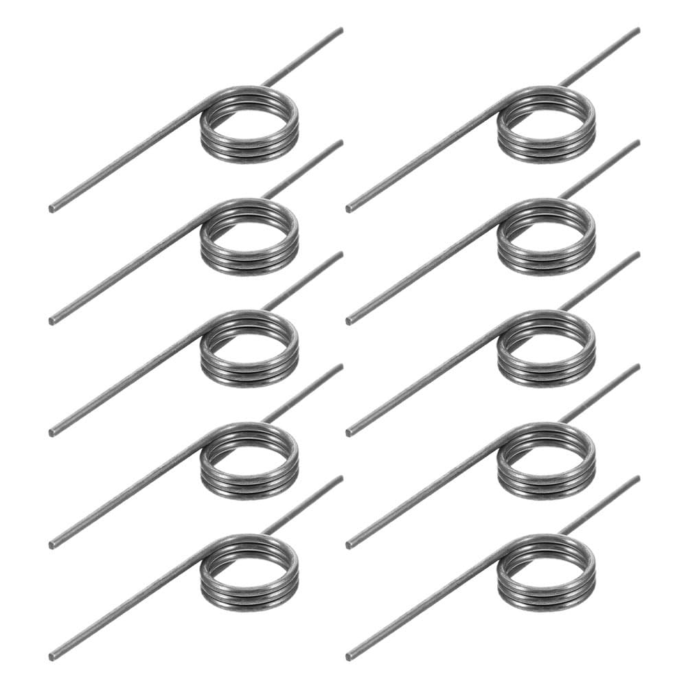 NUOLUX 10-Piece Silver Stainless Steel Torsion Springs for Trash Cans, Bucket Lids, and Can Lids, 10mm Outer Diameter