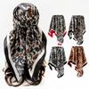 New Leopard-print Silk Scarf, 90cm Square, Shawl, Headscarf, Faux Silk Satin Scarf