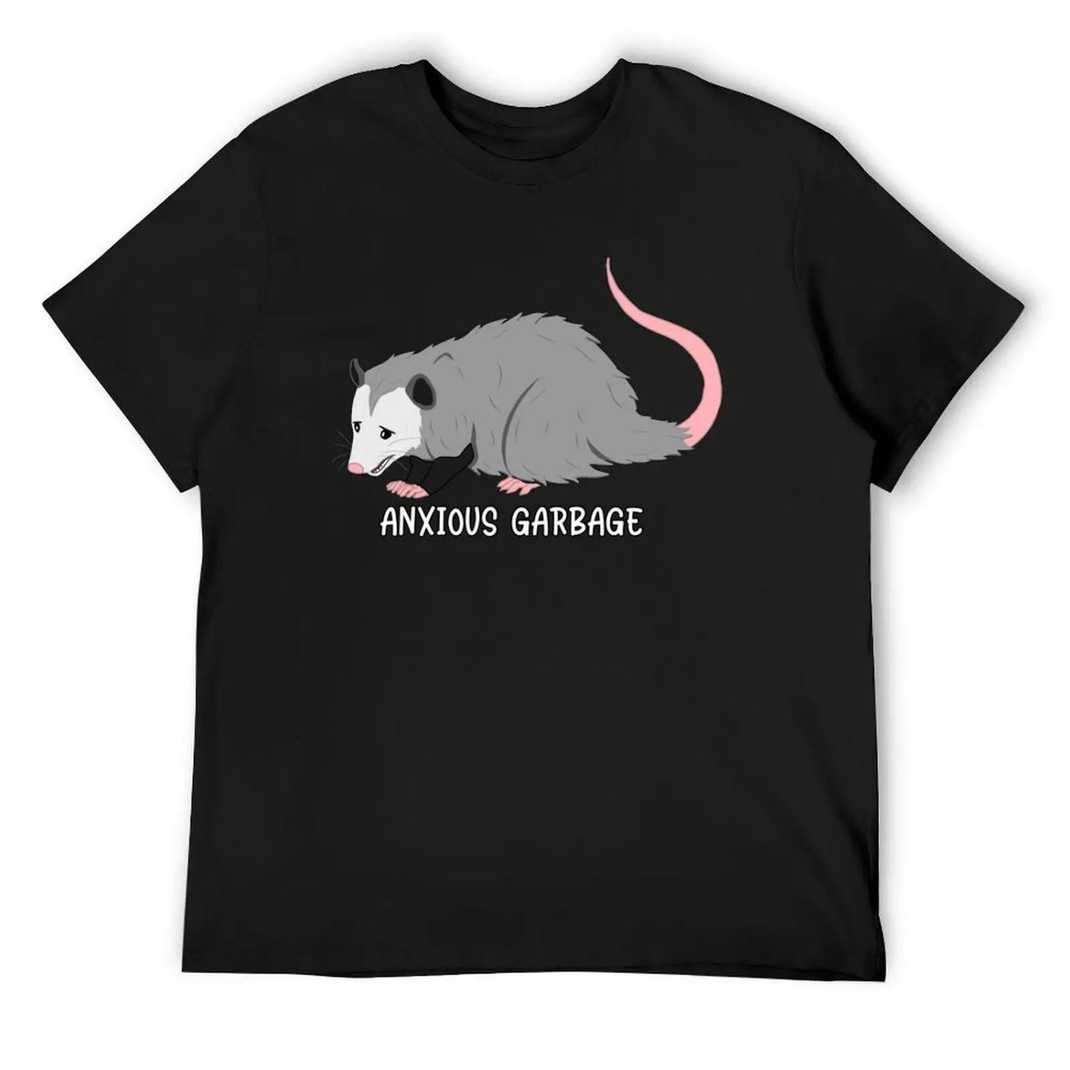 

Anxious Garbage Opossum T-Shirt kawaii clothes Anime t-shirt graphic shirts T-shirts man compression shirt men XXXXXL різнокольоровий