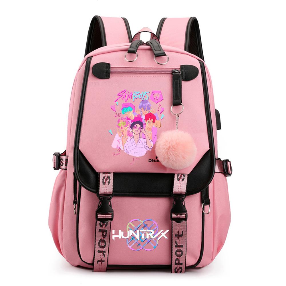 Anime Tecknad K-Pop Tryckt Ryggsäck Skolväska för Tonåring Student Flicka Pojke Bokväska Stor Kapacitet Vattentät Resväska Barn Gåva Rucksak