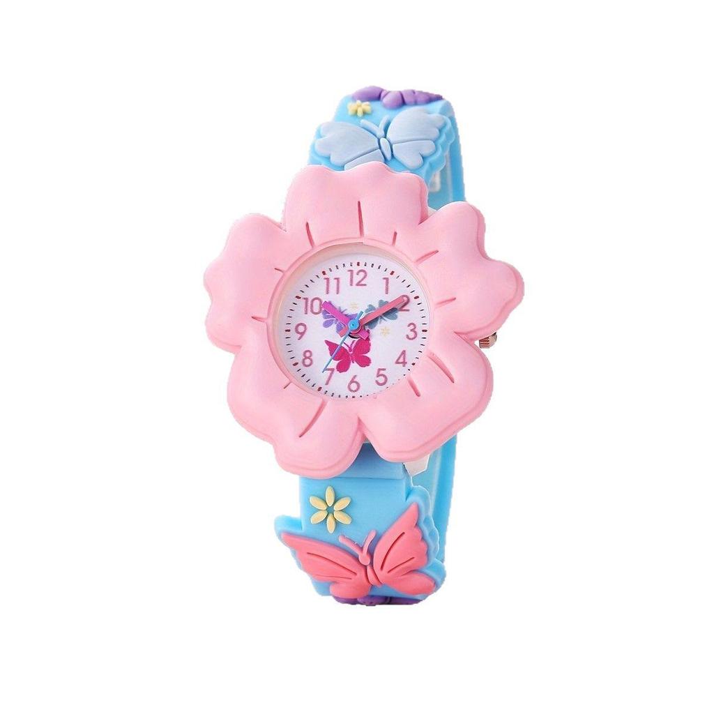Colorful Cartoon Flower Silicone Wristwatch for Girls - Quartz Movement