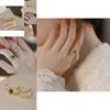 Trendy Ins Style Double Layer Open Ring For Women Elegant Vintage Copper Jewelry