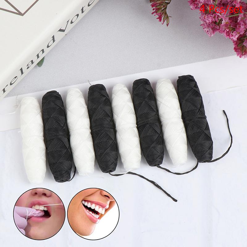 4 role 120 m biologicky odbouratelné zubní nitě bambusové uhlí Flossatural Silk pro péči o ústní dutinu