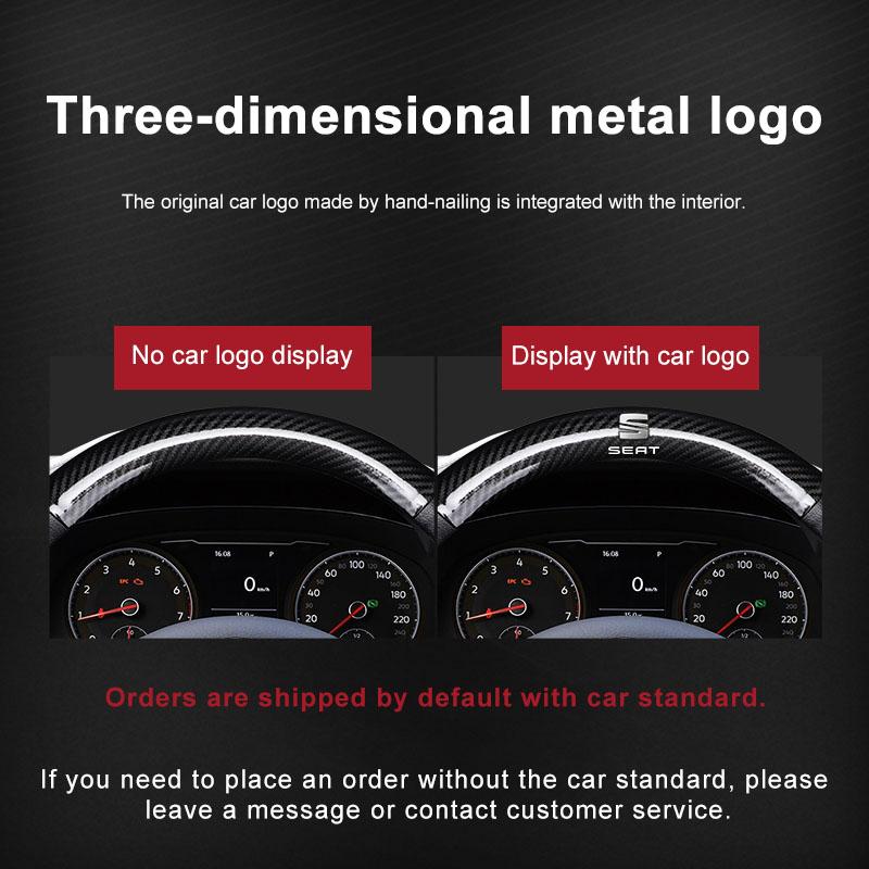 Leather Carbon Fiber Car Steering Wheel Cover Emblem Car Accessories for SEAT Leon FR 5 6 MII Altea 5F Ibiza Toledo Cordoba Alhambra MK3