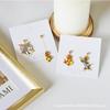 Childlike Cartoon Cute Cat And Mouse Sweet Girl Heart Simple Versatile Earrings Stud Earrings