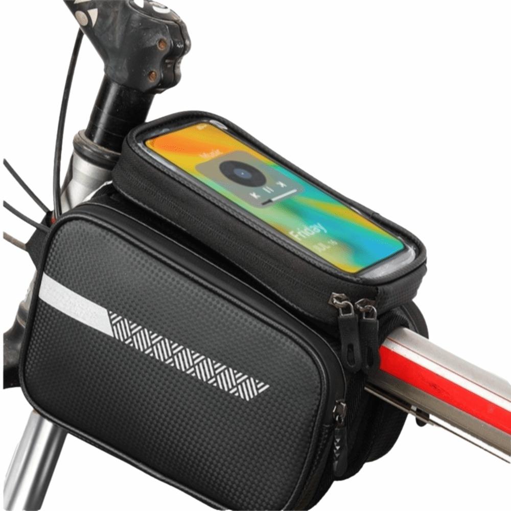 PVC, PU Cycling Front Frame Bag Waterproof Cycling Top Tube Phone Pouch Riding Accessories