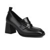 Simple Square Head Thick Heel Single Shoes Spring And Autumn High Heel Large Size Women'S Shoes C24-05