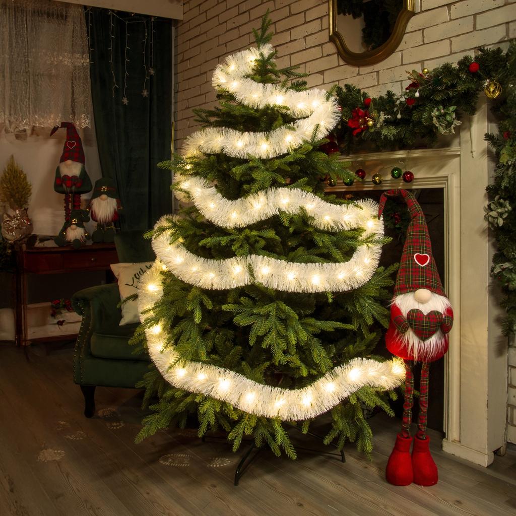 Christmas Tree Led String, White, Battery-Powered, For The Christmas Tree, 6 Meters