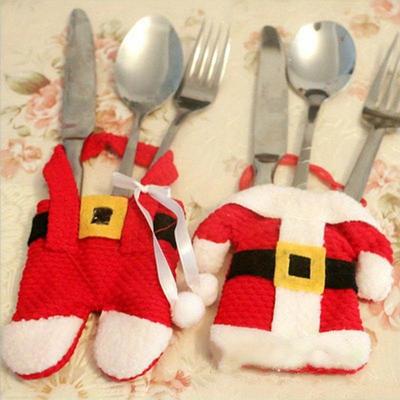 6Pcs/set New Year Chirstmas Tableware Holder Knife Fork Cutlery Set Skirt Pants Christmas Decorations for Home
