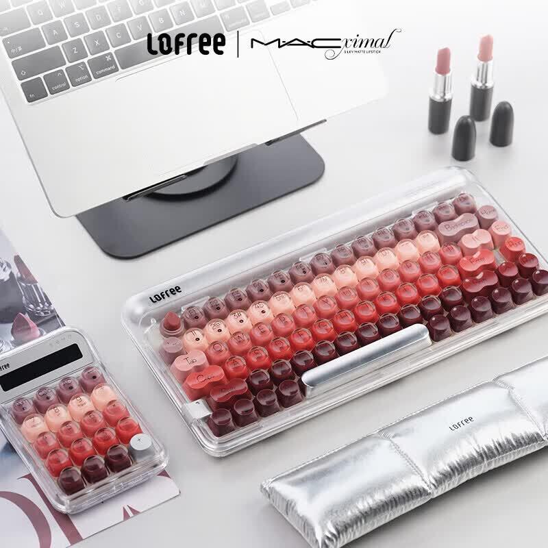 Lofree Lipstick Silver Tube 3-Mode Mechanical Keyboard Set