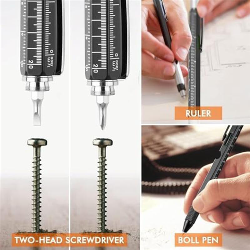 Good-Stocking Stuffers Gifts For Men, Multitool Pen Set,Christmas Gifts For Men Who Have Everything,For Husband Boyfriend Black