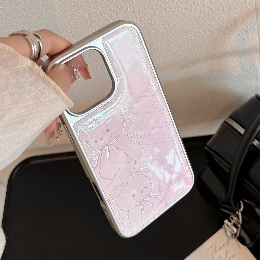 Vergoldete Spitze Bär Apfel 16 Promax Handyhülle Iphone Tropfenkleber 15 Galvanisieren Süß 14 Geeignet für 13 Huawei
