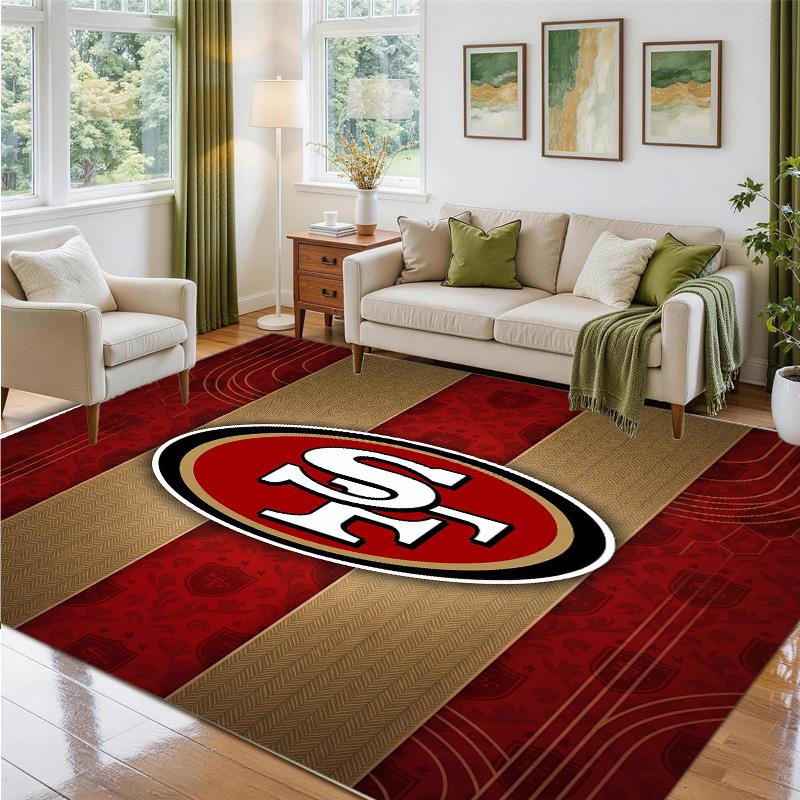 San Francisco 49ers Design Kristall-Samt-Teppich Weiche Dekorationsmatte für Schlafzimmer Eingang