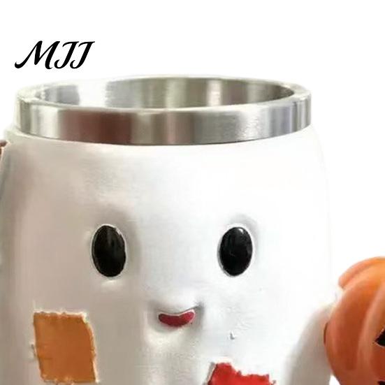 Gifts for Halloween Lovers 300ml Ghost Mug, Resin Insulated Coffee Cup, Cute Drink Funny Couple Cups Cup with Pumpkin And Broomstick, Drinkware Adults