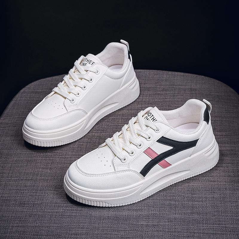 2025 Autumn White Shoes New Korean Version Ins Female Students Height Increase Platform Sports Board Shoes Casual Street Women's Shoes