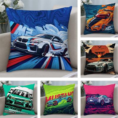 Luxus Rallye Sport GTR Rennwagen Kissenbezug Kurzplüsch Sofa Dekoration Geschenk Zuhause Doppelseitiger Druck Kissen