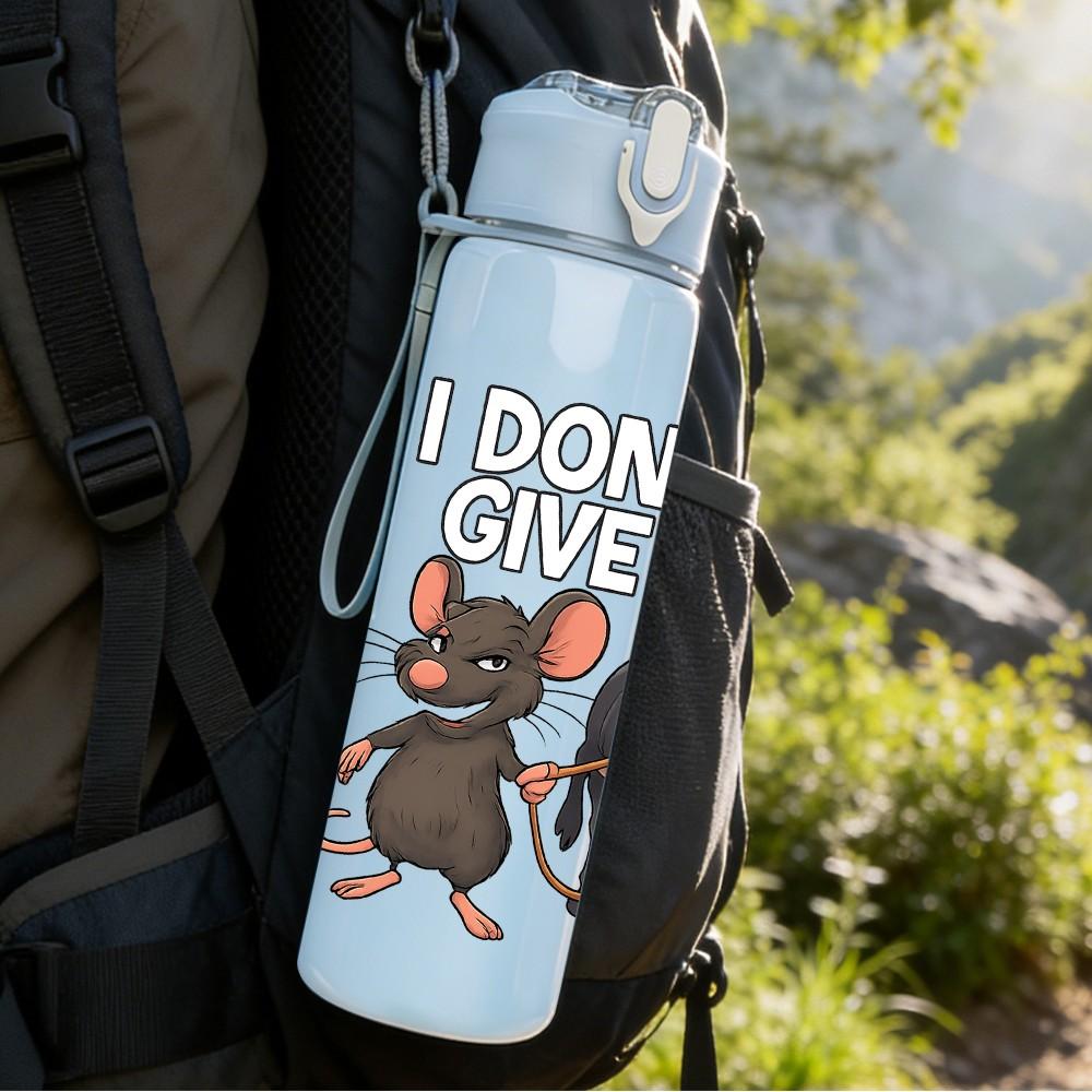 1PC Mouse Donkey Funny Cartoon 750ml Color Plastic Sports Water Bottle Leakproof Flip Straw Lid Suitable for Sports Office Home Use