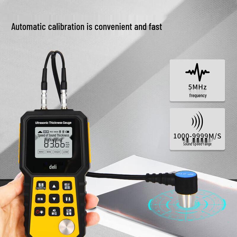 Deli High-Precision Ultrasonic Thickness Gauge