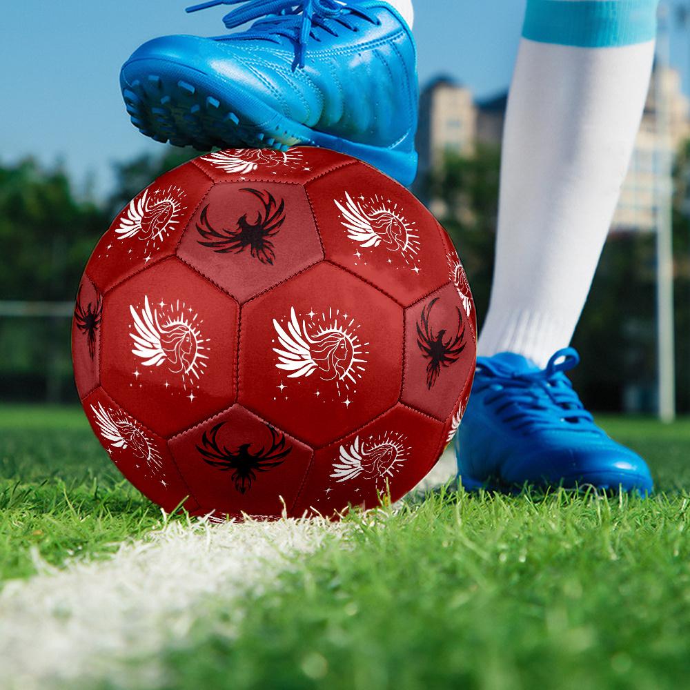 1PC Angel Wings Sparkle Phoenix Symbol Soccer Ball Size 5 Football Machine Sewn Indoor/Outdoor Universal Football S33