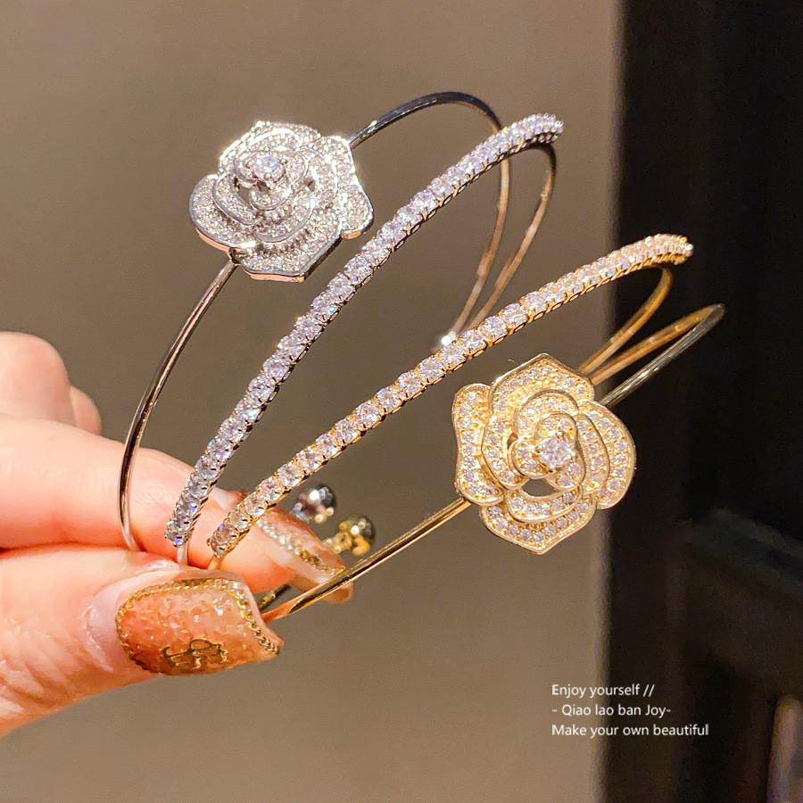 Copper Zircon Flower Double Layer Bracelet For Women Fashion Jewelry Spring 2026