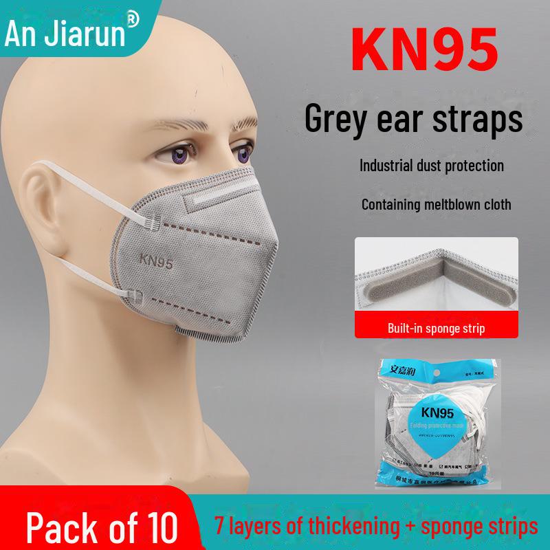KN95 Activated Carbon Mask with Breathing Valve & 7-Layer Protection, Thickened with Sponge Strips, Head-Mounted.