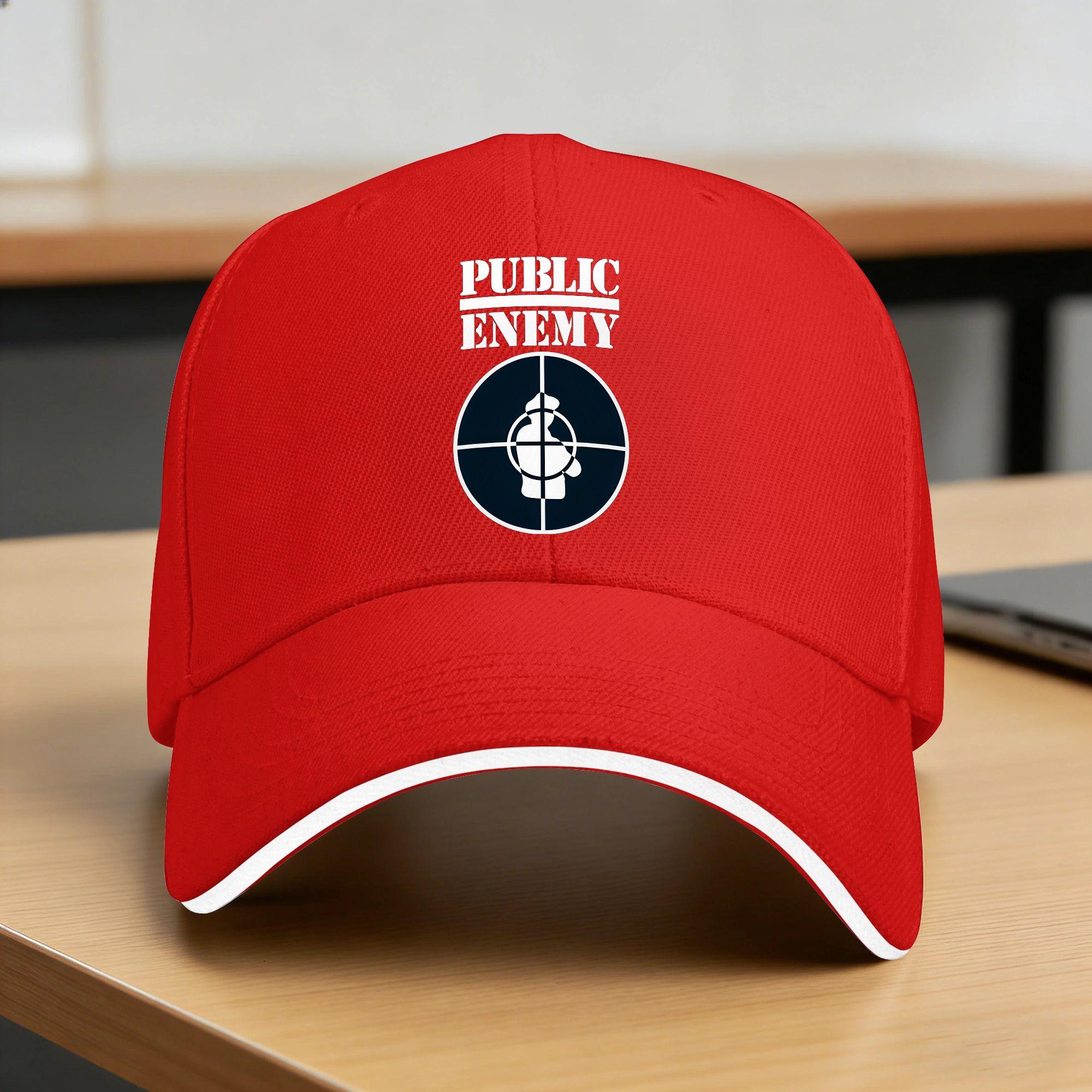 US Rap Team Public Enemy Baseball Cap Unisex Design Trucker Hat Summer Fitted Retro Outdoor Gym Baseball Caps One Size