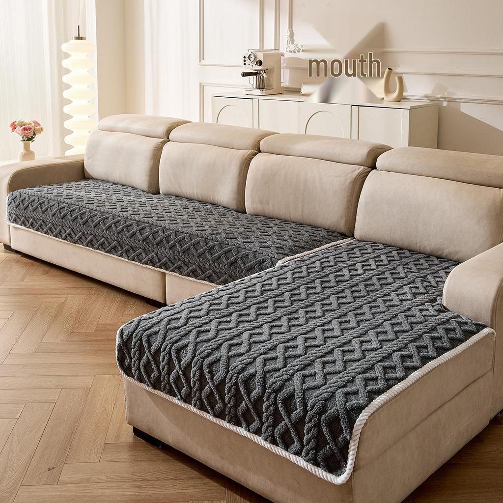 Winter Plush Sofa Cushion Set - Modern Anti-Slip Thickened Cover