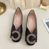 Fashion Office Low Heel Elegant Shoes for Women Red Black Woman Flats Non Slip High Quality Fashion Fashionable Social Casual Stylish 39