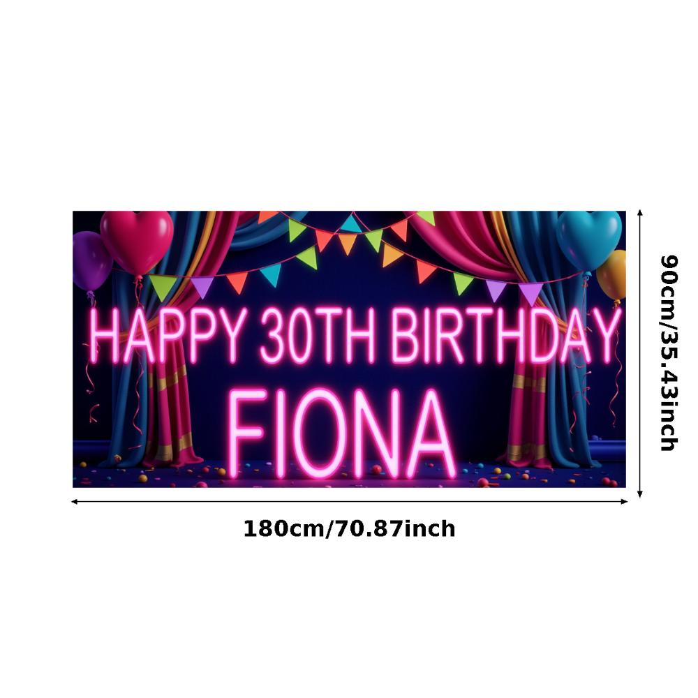 Party-Requisiten Geburtstagsdekoration Leuchtreklame Partybanner für Event-Hintergrund Fotoshooting Neon-Party