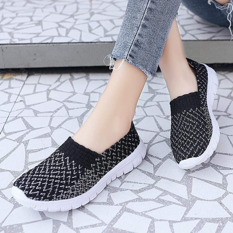 Summer Handmade Slip on Braid Beach Shoes Women Moccasins Plus Size Casual Espadrilles Breathable Sneakers