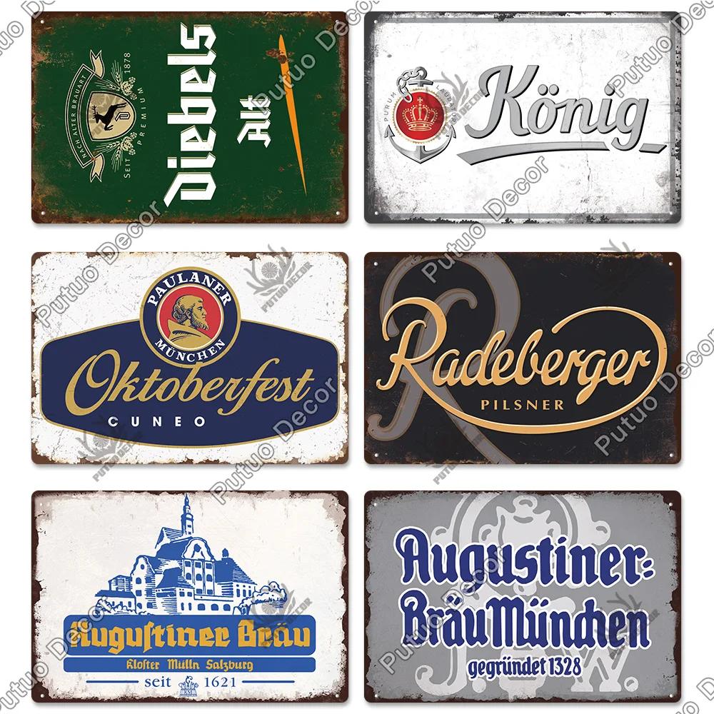Putuo Decor Germania Beer Brand Metal Sign Plaque Metal Vintage Tin Sign pentru Bar Pub Man Cave Kitchen Club Bar Wall Decor Home