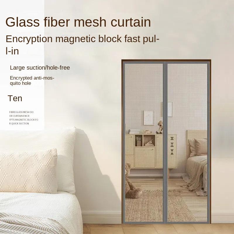 Customize Fiberglass Door Curtaih Flame-retardant Velcro, Easy To Install Self-adhesive Door Curtains, No Need To Drill Holes To Cover Partition Doors