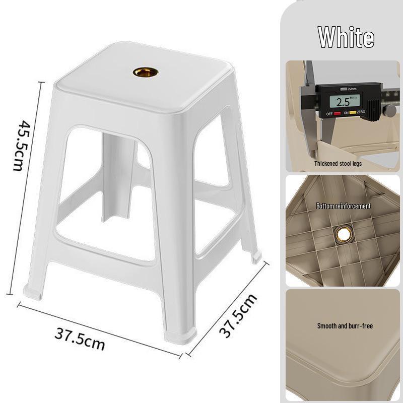 Stackable Non-Slip Sturdy Plastic Square Stool for Home, Kitchen, Dining
