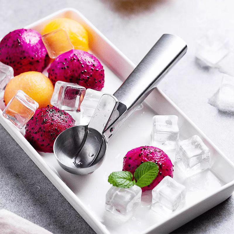 

Stainless Steel Multi-functional Fruit and Ice Cream Scoop with Spring-loaded Handle Small Bulk