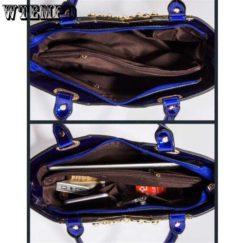 WTEMPO Frauen Mode Handtaschen Stickerei Pu Leder Schulter Tasche Dame Elegante Party Taschen