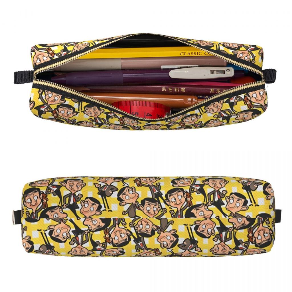 Mr. Bean Pencil Case Pen Holder Bag Student Large Storage Students School Gift Pencilcases