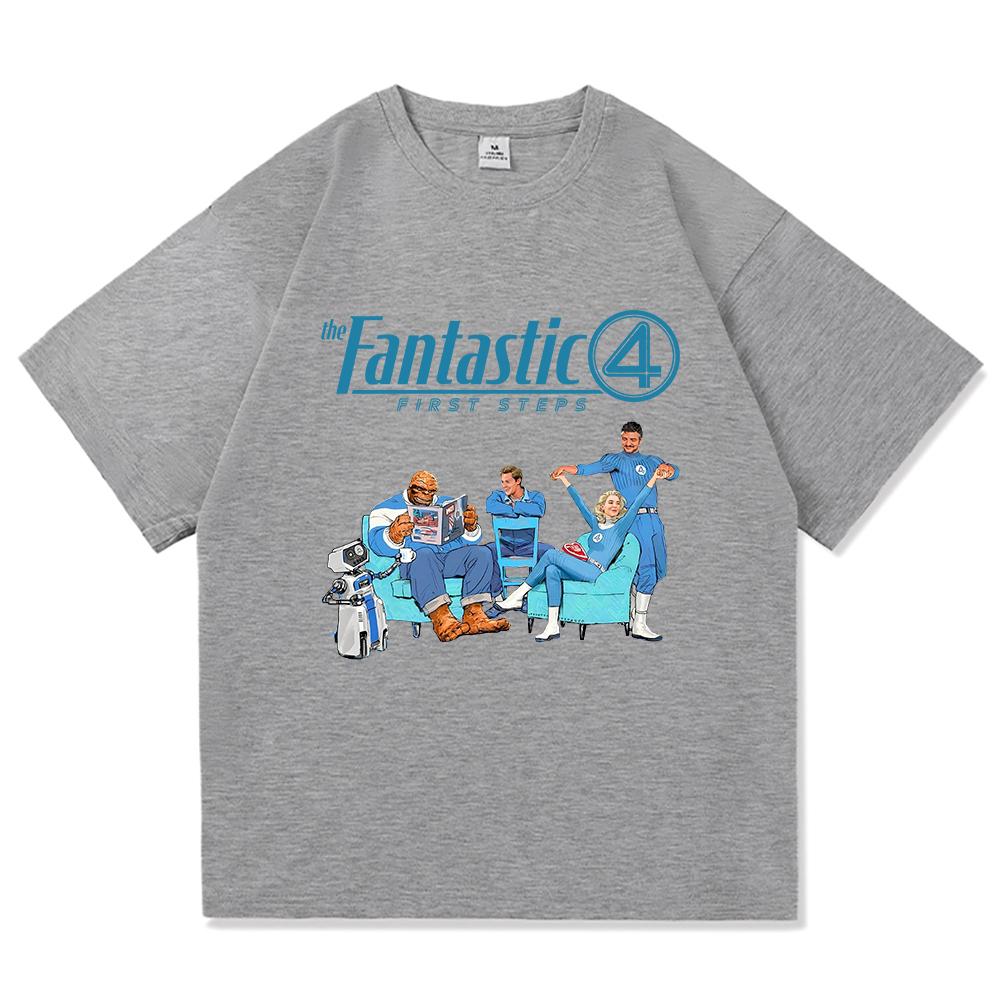The Fantastic Four First Steps T Shirt 2025 Movie Women Clothing Harajuku Unisex High Quality Cotton Tops Gifts Graphic Tshirts