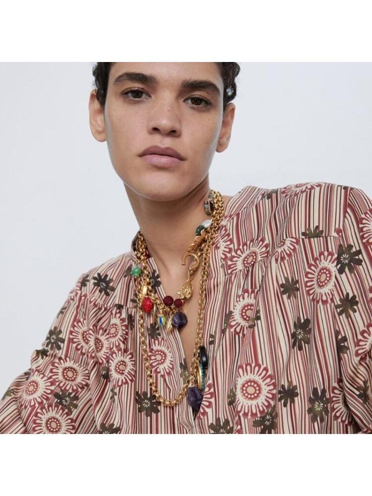 A52E Elegant Floral Alloy Necklace Embedded with Stylish Diamonds for Fashionable Women and Professionals Casual Wear China Mainland