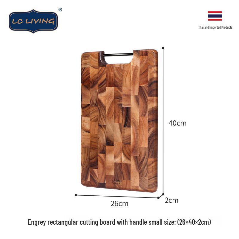 LC LIVING Thai Acacia Wood Cutting Board with Handle