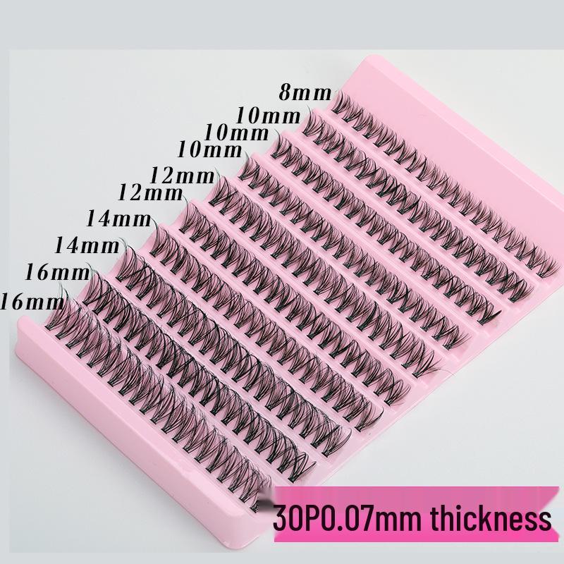 Cross-Border Fluffy False Eyelashes - 30P/50P/60P/80P, 0.07 Thickness, C Curl, Dense