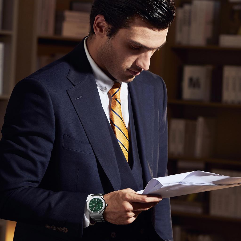 SAPPHERO Octagonal Stainless Steel Waterproof Luminous Wristwatch Luxury Analog Quartz Watch with Date Display Dress Business Watch Casual Luxury