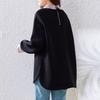 Retro Jacquard Disc Button Sweatshirt Women's Autumn New Loose Temperament Top  Clothing