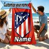 Custom Name Personalized Football Team Print Beach Towel, for Trip Camping Beach Party Home Decor, Birthday Gift for Family & Friends