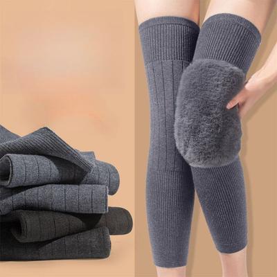 Rabbit Fur Knee Pads Women's Winter Warm Men Old People Cold Leg Arthritis Kneepad Knee Support Run Knee Protector 1 Pair