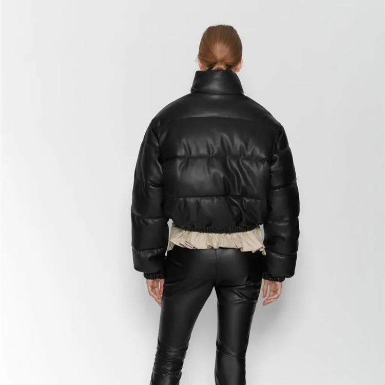 Winter Cotton Parkas Women Coat Short Jackets For Women Female PU Leather Bomber Jacket