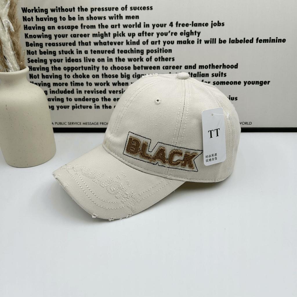Spring and Summer New Versatile Letter Embroidered Baseball Cap for Men and Women Outdoor Face Small Big Head Circumference Hole Casual Cap