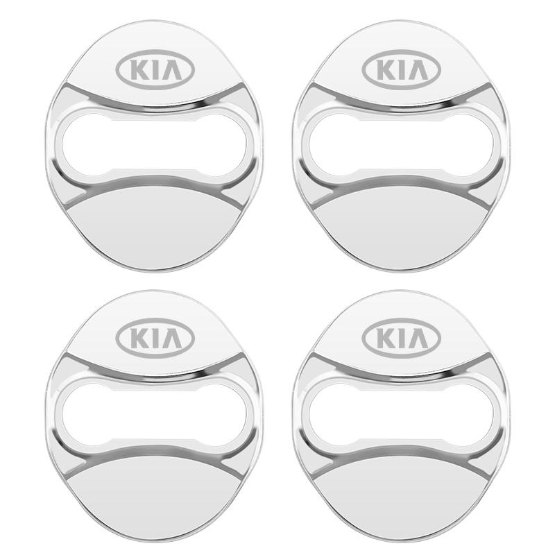 4 Stück 3 Typen Für Kia Rio Ceed Sportage Cerato Soul Autotür-Schlossabdeckung Aufkleber Metall-Emblem Abziehbild Auto-Tür-Styling