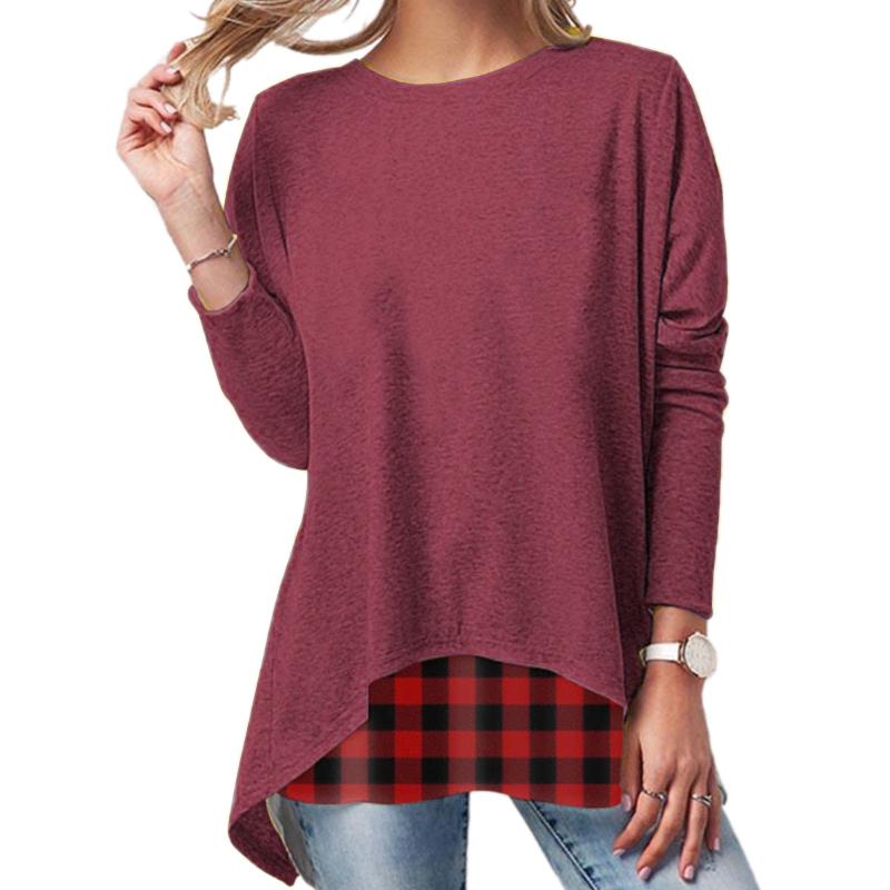 Damen Europäisch Amerikanisch Frühling Herbst Neuer Stil Hoodie Einfarbig Rundhalsausschnitt Langarm Pullover Lässig Vielseitiges Oberteil