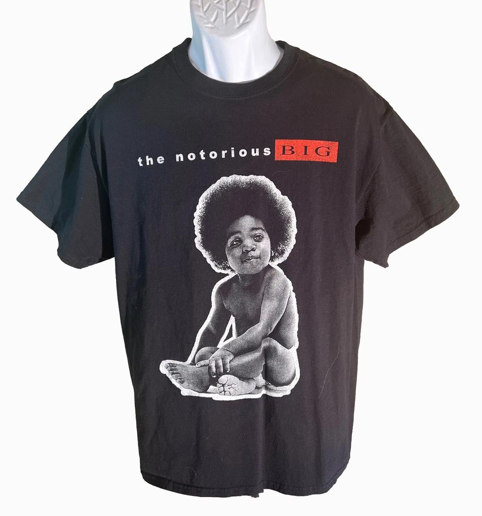 THE NOTORIOUS B.I.G. T-shirt da Uomo Manica Corta Cotone Nero 100% Cotone Top Taglia L