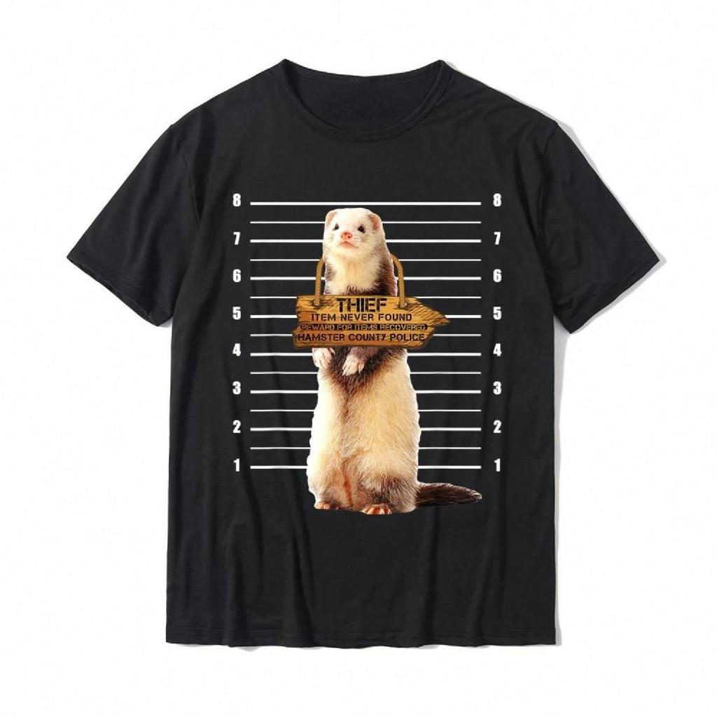 Cute Ferret Thief Funny Animals Man T-Shirt Unisex New Design Crazy Tops T Shirt Christmas Kawaii Animal Woman T Shirts Design